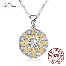 KALETINE 925 Sterling Silver Pendant Necklace Women Round Sun Star CZ Charm Good Luck Necklace Accessories Turkey Jewelry 2024 - buy cheap