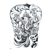 Tatuaje temporal Ganesha, pegatina falsa, tatuaje grande, espalda completa, el señor De GAGAS, tatuaje temporal impermeable 2024 - compra barato