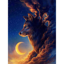 Wolf Animal DIY 11CT Cross Stitch Embroidery Kits Needlework Craft Set Printed Canvas Cotton Thread Home Decoration   Wholesale 2024 - buy cheap