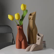 Human Body Vase Bum Vase Ceramics Abstract creative geometric vase Arts Vases Craft Planter Home Decoration Accessories 2024 - buy cheap