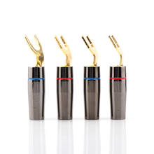 EIZZ-conector de aspas Y para altavoz de Audio, color rojo, cobre puro, chapado en oro de 24k 2024 - compra barato