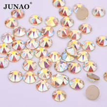 JUNAO 16 Cut Facets SS10 SS16 SS20 SS30 Jonquil AB Flatback Crystal Nail Rhinestones Non Hotfix Glass Strass for DIY Crafts 2024 - buy cheap