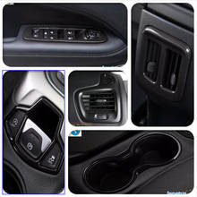 Yimaautotrims Black Interior Refit Kit Fit For Jeep Compass 2017 - 2021 Air / Window Lift Button / Water Cup Holder Cover Trim 2024 - buy cheap