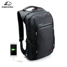 Kingsons-mochila para ordenador portátil para hombre y mujer, morral impermeable con Cable Usb, resistente al desgaste, para viaje, 15,6 pulgadas, KS3144W 2024 - compra barato