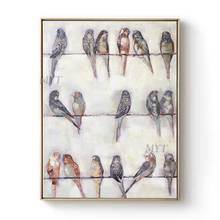 Many Little Birds Handpainted Abstract Oil Painting Modern Wall Art Living Room No Frame Picture Home Decoration Painting 2024 - buy cheap