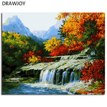 DRAWJOY Framed Landscape DIY Painting By Numbers Wall Art For Living Room Canvas Oil Painting For Home Decor 40*50cm 2024 - buy cheap