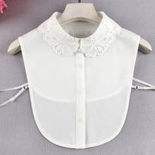 Linbaiway Chiffon blanco falso Collar para mujeres mujer camisa con Collar falso damas Collar vestido de suéter camisa blusa Top 2024 - compra barato