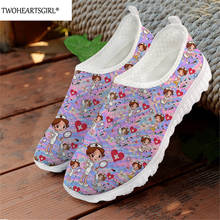 Kawaii Nurse Print Colorful Flats Women Doctor Nurse Girl Design Fashion Summer Sneakers Round Toe Comfortable Shoes Footwear 2024 - buy cheap