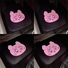 Plush Luna Cat common use Car Floor Foot Mats Interior Accessories cute cartoon car mats easy to clean for winter 2024 - buy cheap