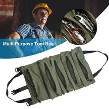 Bolsa de lona para enrolar ferramentas, organizador de ferramentas multiuso com zíper verde do exército bolsa de transporte para ferramentas com 5 bolsos 2024 - compre barato