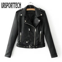 New Autumn Women Pu Leather Jacket Woman Zipper Belt Short Coat Female Black Punk Bomber Faux Leather Jackets Women Outwear XXXL 2024 - buy cheap