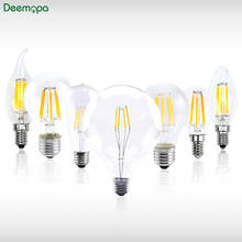 LED Filament Bulb E27 Retro Edison Lamp 220V 2W 4W 6W 8W E14 Vintage Candle Light Globe Chandelier Lighting COB Home Decor Light 2024 - buy cheap