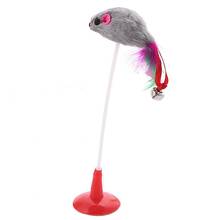 Kapmore 1pc Cat Teaser Toy Creative Mouse Decor Feather Suction Cup Cat Interactive Toys Pet Supplies Cat Favors Random Color 2024 - buy cheap