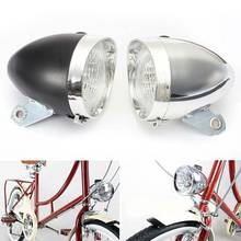 Lâmpada de farol para bicicleta, luz frontal brilhante estilo retrô 3 modos de led 2 lâmpadas para bicicleta farol lanterna vintage 2024 - compre barato