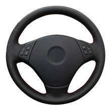 Capa de volante do carro mão-costurado couro genuíno preto para bmw e90 320 318i 320i 325i 330i 320d x1 328xi 2007 2024 - compre barato