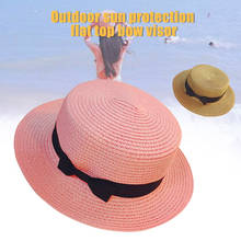 Hot Selling Straw Sunhat Women Summer Beach Wide Brim Bow Sunscreen Outdoor Travel Hat Cap 2024 - buy cheap