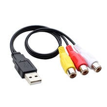 High Speed 3.5 mm Male USB To 3 RCA Female Plug Adapter Audio Converter Video AV Cable Wire Cord 2.5mm to RCA 25cm 2024 - buy cheap