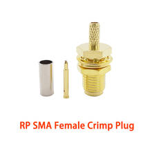 Conector RF de engarce hembra RP SMA hembra (Pin macho), tuerca central, mampara Coaxial, soldadura Coaxial, Cable RG174, RG316, LMR100 2024 - compra barato