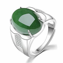 Vintage verde jade esmeralda pedras preciosas anéis de diamantes para homens mulher ouro branco cor prata bague jóias acessório turquia presentes 2024 - compre barato