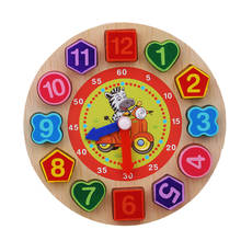 Juguete de madera colorido reloj de 12 números juguete geometría Digital Reloj de correspondencia cognitiva juguete para bebés juguete educativo para edades tempranas rompecabezas 2024 - compra barato