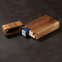 20 Sticks Smoking Silkwood Cigarette Case Handmade Solid Wood Can Put Lighter Holder Fine Coarse Smoke Storage Box 2024 - buy cheap