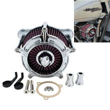 Filtro de aire de cromo limpiador para admisión Kit de sistema para Harley Touring Road King Electra Road Glide Trike 08-16 Softail Dyna FXDLS 16-17 2024 - compra barato