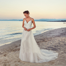 Женское свадебное платье на бретельках, белое пляжное платье с открытой спиной, лето 2022 2024 - купить недорого