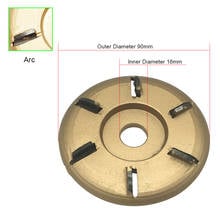 6-Teeth Power Wood Carving Disc Tool Milling Cutter Woodworking Turbo Tea Tray Digging for 16mm Aperture Angle Grinder Gold Arc 2024 - buy cheap