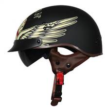 Полулицевой мотоциклетный шлем защитный головной убор мотоциклетный шлем полускутер винтажный Ретро крыло Casco 2024 - купить недорого