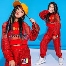 Children's Jazz Dance Clothing Suit Girls Hip-hop Clothes Children's Cheerleading Costumes Hip Hop Performance Clothing 2024 - buy cheap