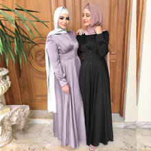 Dubai Abaya-vestido musulmán de Turquía para mujer, ropa de satén, vestido largo, musulmán 2024 - compra barato