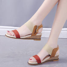 2021 Summer Women Sandals Rome Casual Plus Size Wedges Shoes Women's Footwear Peep toe Med Heel Platform Sandals Female Shoes 2024 - buy cheap