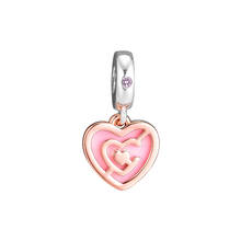 Cuentas de plata 925 para mujer, abalorio colgante con forma de rosa para el Día de San Valentín, para la fabricación de joyas, se adapta a pulseras originales 2024 - compra barato