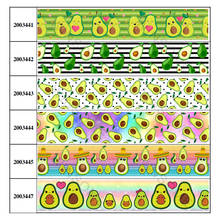 New 50 Yards Printed cute avocado pattern Grosgrain,satin Ribbon 2024 - buy cheap