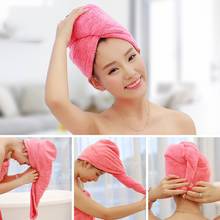 Toalha de microfibra, envoltório toalha de secagem rápida para cabelo, chapéu, turbante, toalhas de banho para adultos vs rosa 2024 - compre barato