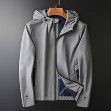 Hooded Luxury Solid Color Casual Grey Mens Jackets Coats Spring And Autumn Plus Size 4xl Slim Coat Men 2024 - buy cheap