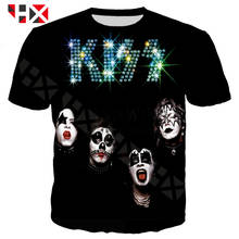 HX Summer Fashion Cool Metal Rock Kiss Band T Shirt Men Women 3D Printed T Shirts Unisex Harajuku T Shirt Streetwear Tops HX626 2024 - buy cheap