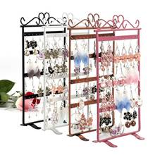 Organizador de brincos e joias, suporte de suspensão, colar, rack, branco, rosa, preto, pinos de orelha, suporte de metal 2024 - compre barato