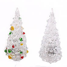Акриловая Рождественская новогодняя елка, детские светящиеся игрушки, светодиодная красочная кристальная вспышка, маленькие ночные огни, рождественский подарок, оптовая продажа 2024 - купить недорого