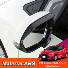 For Toyota Yaris XP210 2020 2021 ABS Car Rearview Mirror Rain Eyebrow Sequin Cover Trim Sticker Car Decoration Accessories 2pcs 2024 - buy cheap