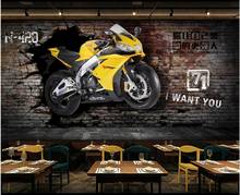 3d wallpaper custom photo any size mural Industrial style motorcycle broken wall bar coffee shop decor wallpaper for walls 3 d 2024 - buy cheap