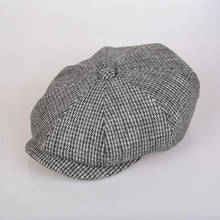 Маленькая клетчатая кепка Newsboy, Мужская винтажная шерстяная восьмиугольная кепка, Мужская теплая зимняя шапка художника, серые кепки в британском стиле, шляпа пекаря BLM245 2024 - купить недорого