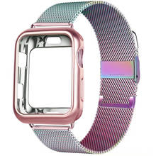 Case+strap for Apple Watch se band 44mm 40mm 42mm 38mm stainless steel Metal Loop bracelet watchband band iWatch series 6 5 4 3 2024 - buy cheap