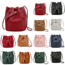 Fashion Women Bucket Bag Pu Leather Ladies Solid Color Shoulder Bags Designer Female Bags Ladies Casual Messenger Bag 2024 - buy cheap