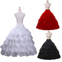 2019 Fashion Wedding Petticoat 4 Hoop Skirt 5 Layers Ruffles Elastic Waist Red Black White Women Underskirt for Ball Gowns Jupon 2024 - buy cheap