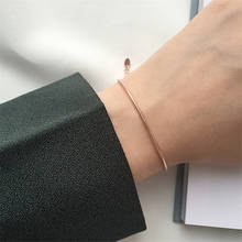 Yun ruo pulseira feminina ajustada de osso, pulseira de cobra na cor ouro rosado, joia de aço titânio com sistema ajustado 2024 - compre barato