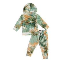 1-6T Toddler Kid baby Girl Boy Clothes set Autumn Winter Clothing Long Sleeve Hooded top pant suit Tie Dye Gradient Outfit 2024 - buy cheap