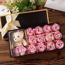 12 Soap Bear Gift Box Gift Rose Gift Small Gift Flower Decoration Fake Rose Flower Artificial Flower Bouquet Gift Festival Box 2024 - buy cheap