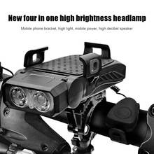 4 in 1 LED Bicycle Light Horn Phone Holder T6 MTB Cycling Lamp Flashlight 2024 - buy cheap