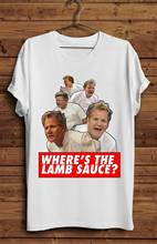Забавная белая футболка унисекс с надписью Wheres the Lamb Sauce 2024 - купить недорого